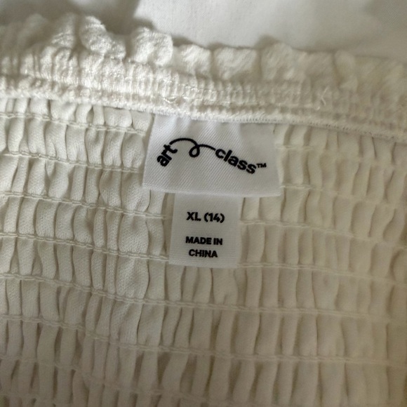 art class 100% cotton White Button-Front Spaghetti Strap Dress - Picture 9 of 9